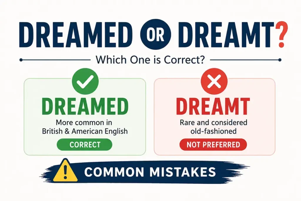 Dreamed or Dreamt Common Mistakes