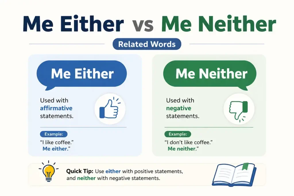 Related Words Me Either vs Me Neither