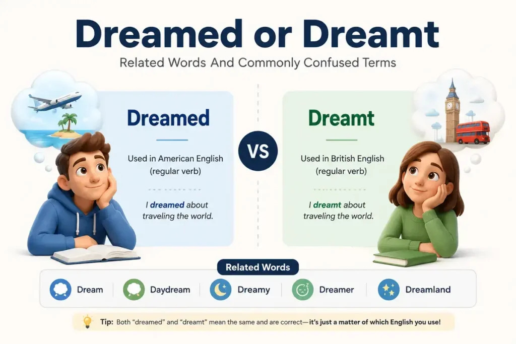 Related Words And Commonly Confused Terms Dreamed or Dreamt