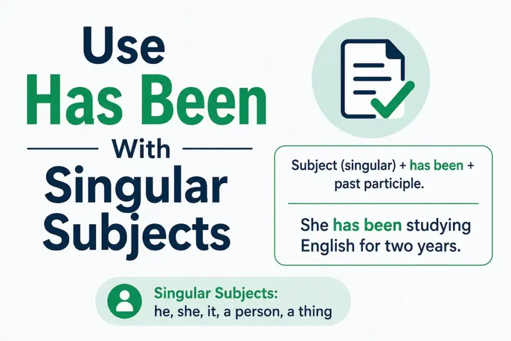 Use Has Been With Singular Subjects