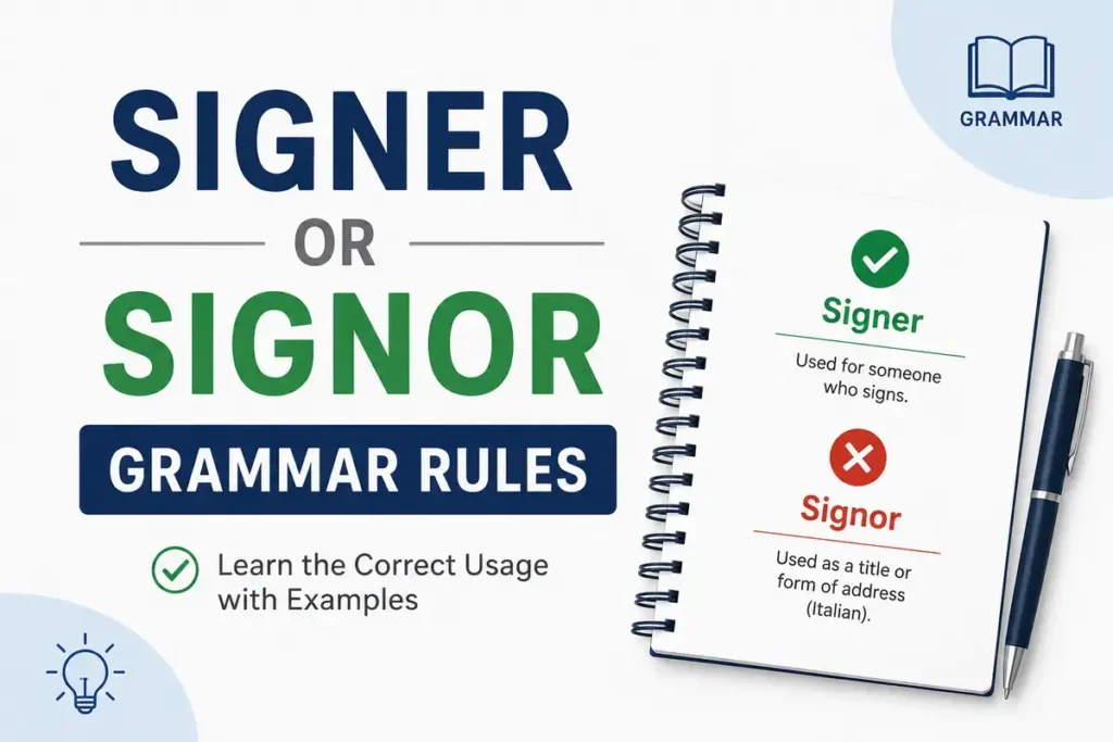 Grammar Rules Signer or Signor