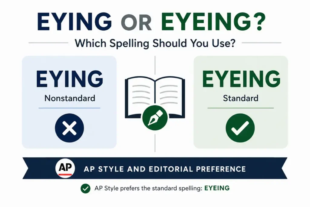 Eying or Eyeing AP Style And Editorial Preference