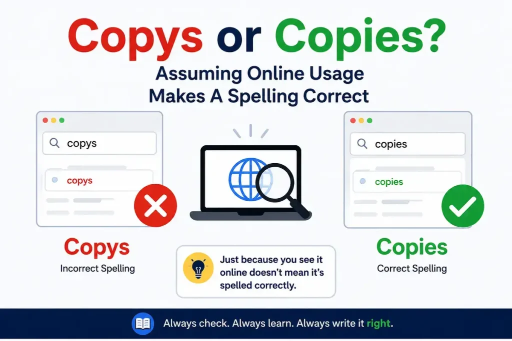 Copys or Copies Assuming Online Usage Makes A Spelling Correct