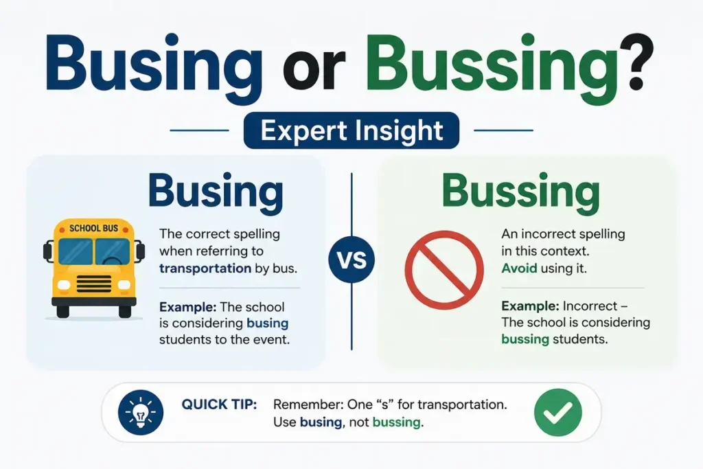 Expert Insight Busing or Bussing
