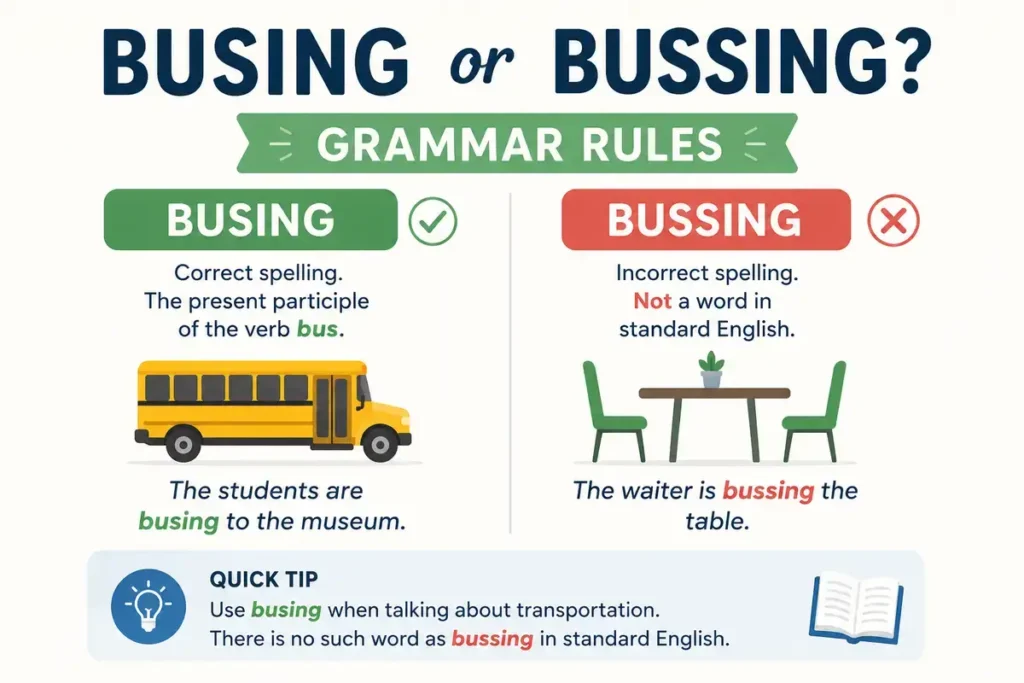 Busing or Bussing Grammar Rules