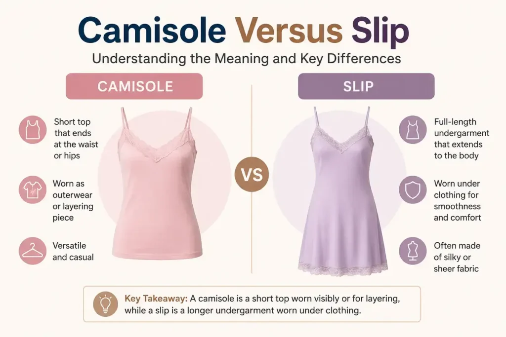 Camisole Versus Slip Camisole Meaning