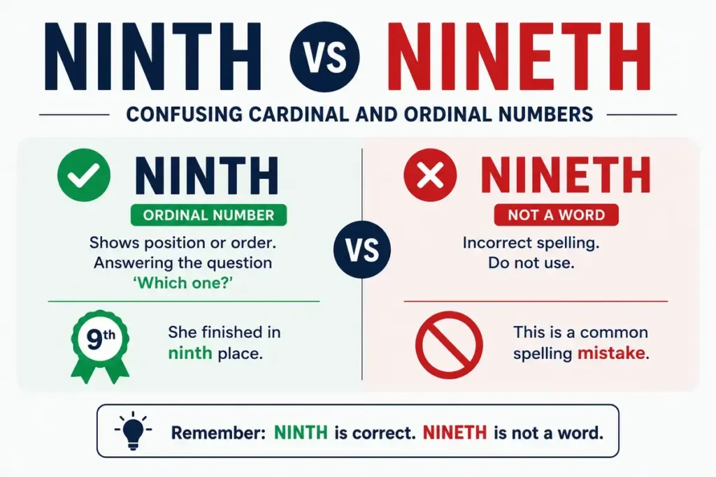 Confusing Cardinal And Ordinal Numbers Ninth vs Nineth