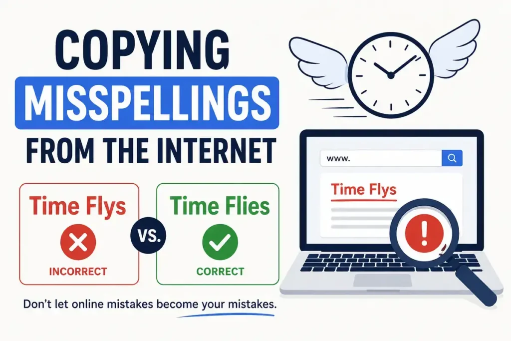 Copying Misspellings From The Internet Time Flies or Time Flys