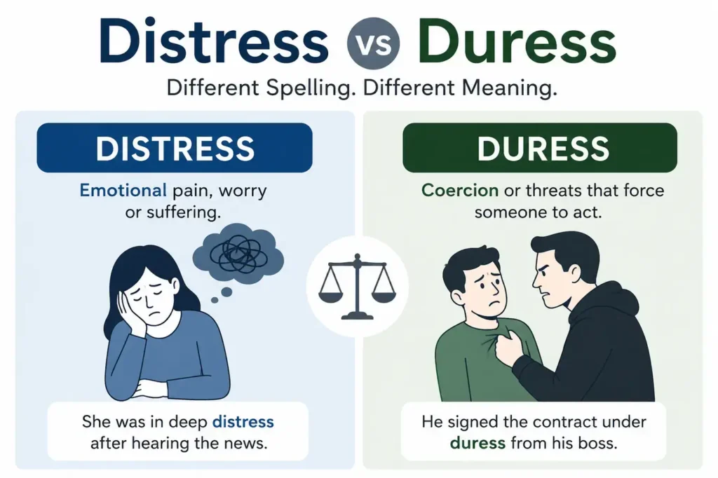 Distress vs Duress Differences Meaning And Examples (2026 Guide)