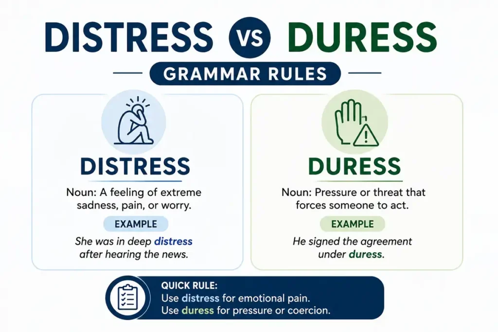 Grammar Rules Distress vs Duress