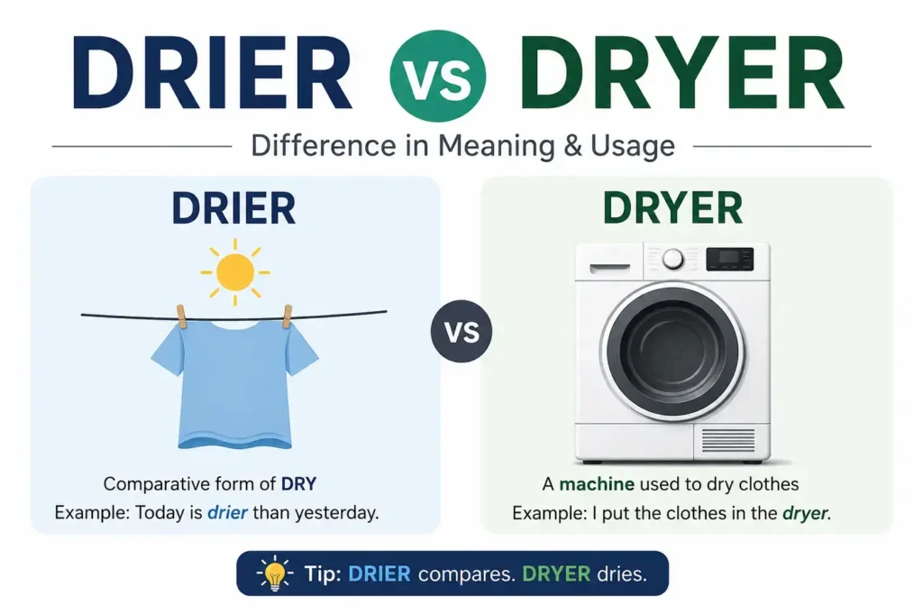 Drier vs Dryer