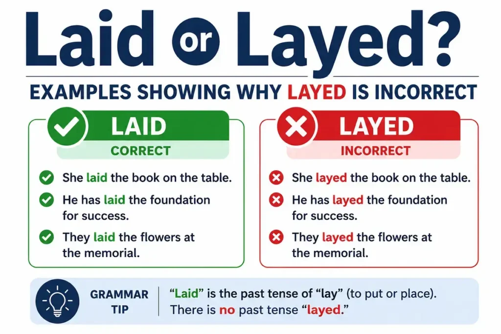 Laid or Layed? Correct Usage in Everyday English In 2026
