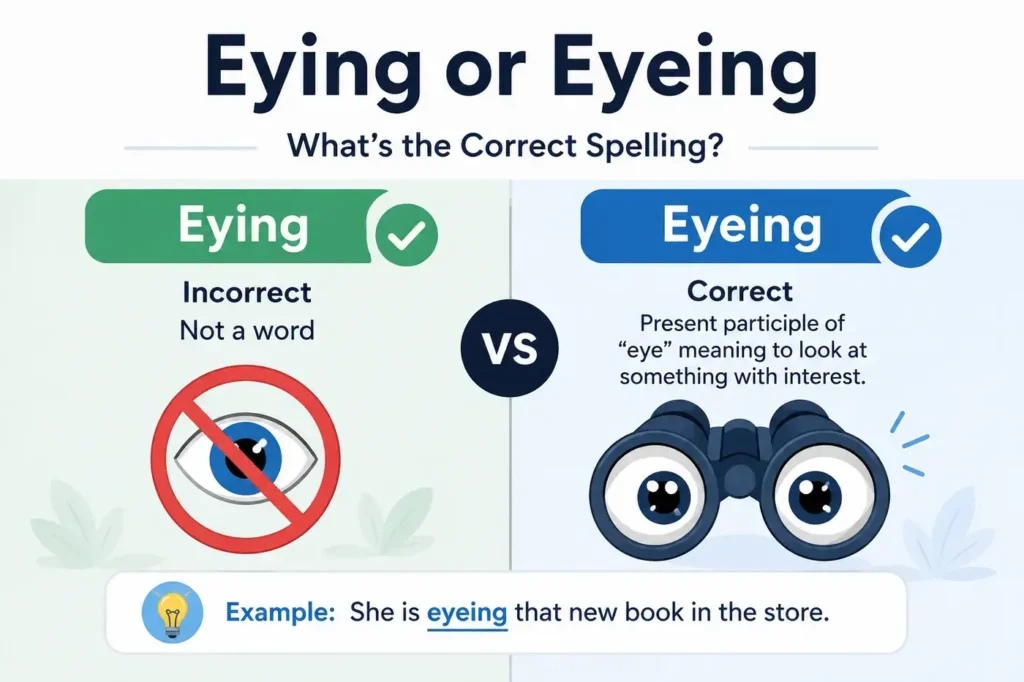 Eying or Eyeing: Which Spelling Should You Use in 2026?