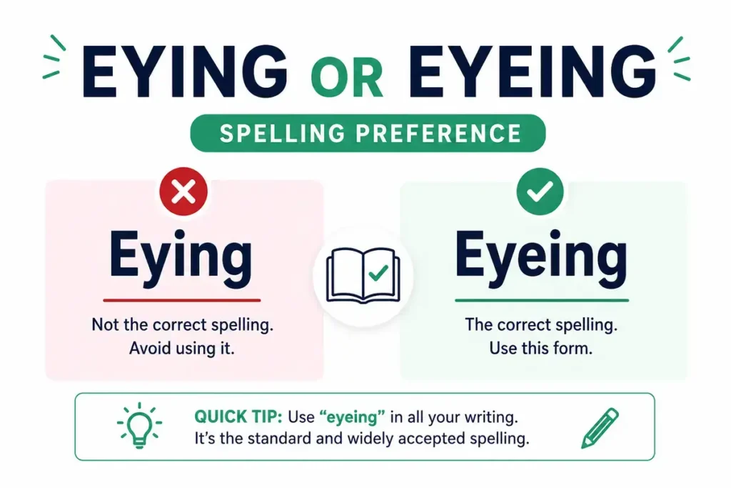 Eying or Eyeing Spelling Preference