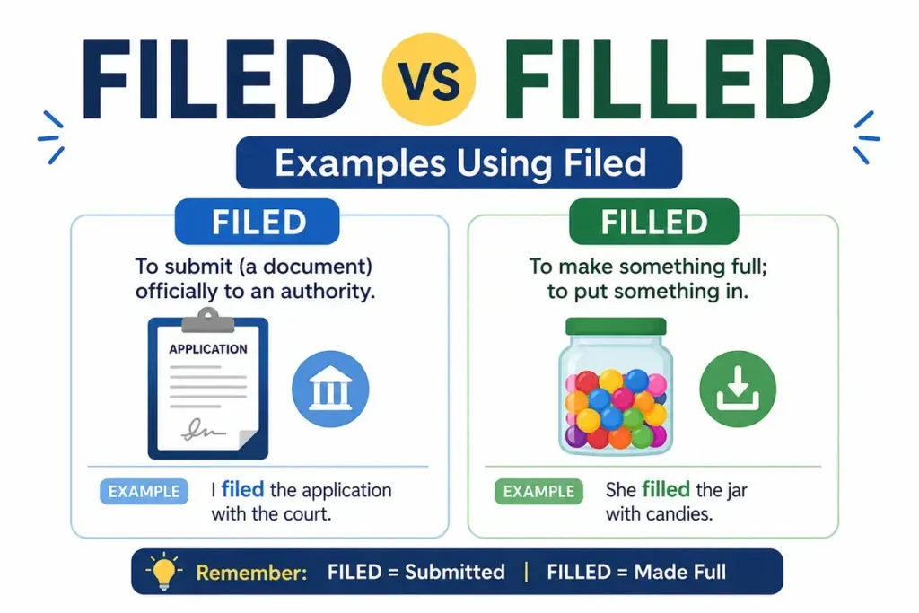 Filed vs Filled Examples In Sentences