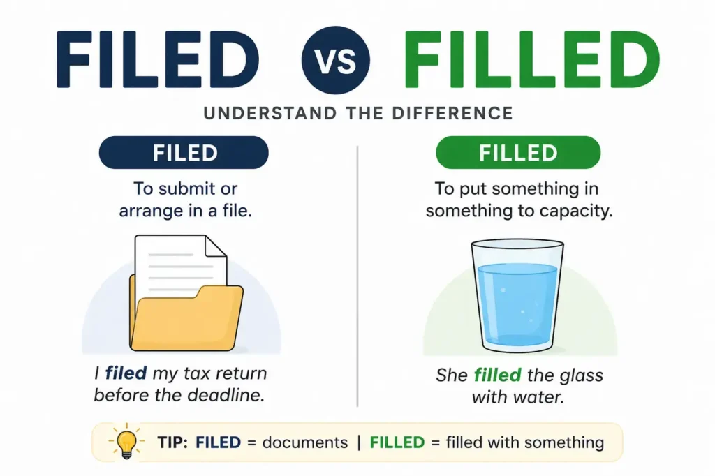 Filed vs Filled