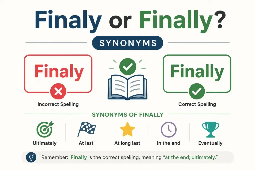Finaly or Finally Synonyms