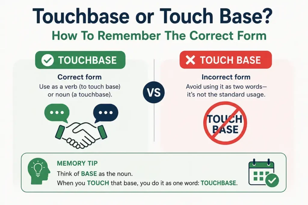 How To Remember The Correct Form Touchbase or Touch Base
