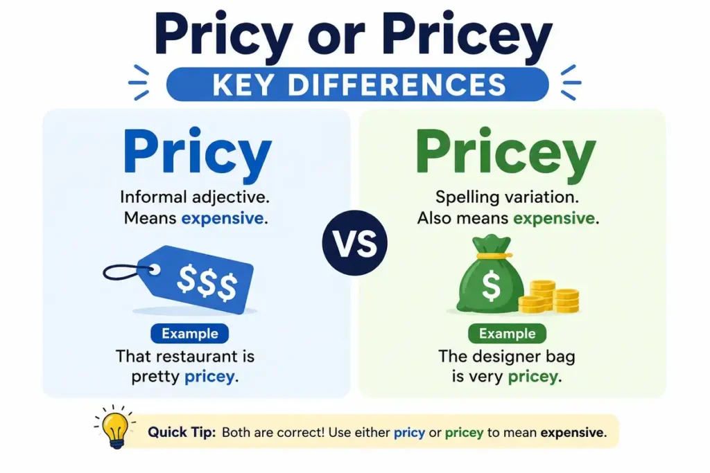 Key Differences pricy or pricey