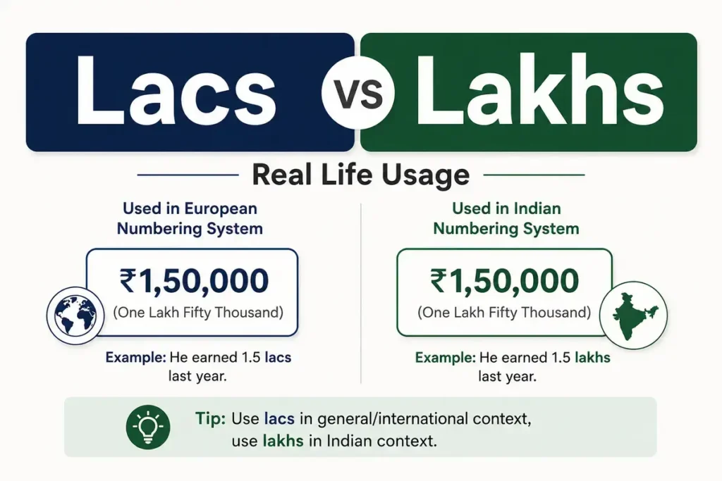 Real Life Usage Lacs or Lakhs