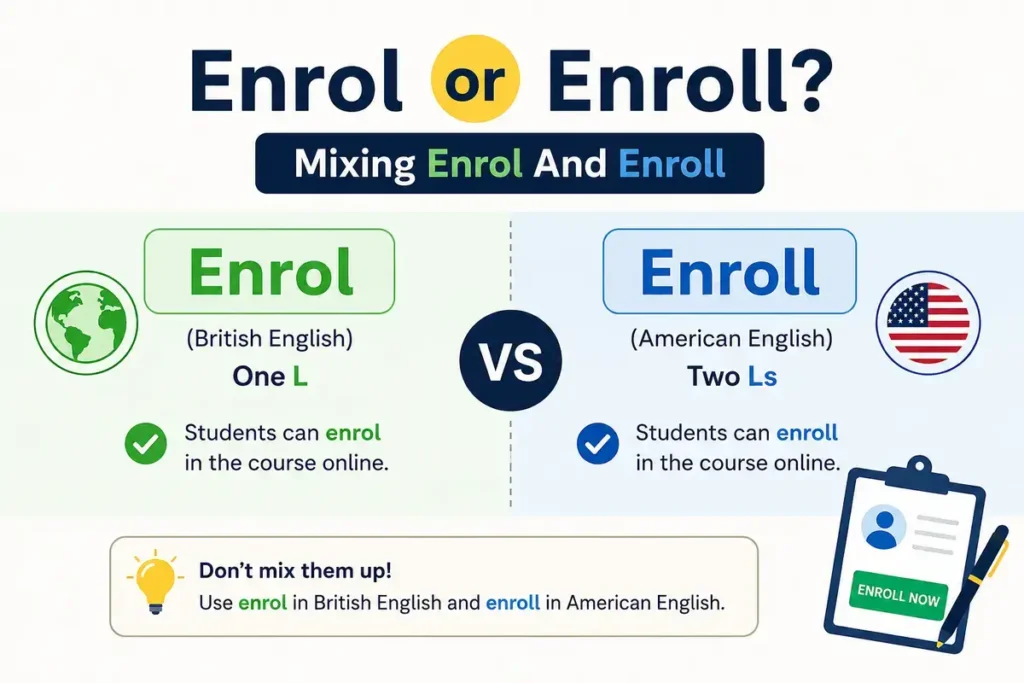 Enrol or Enroll Mixing Enrol And Enroll