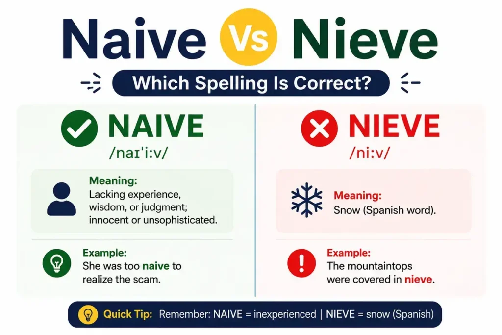 Naive vs Nieve Which Spelling Is Correct