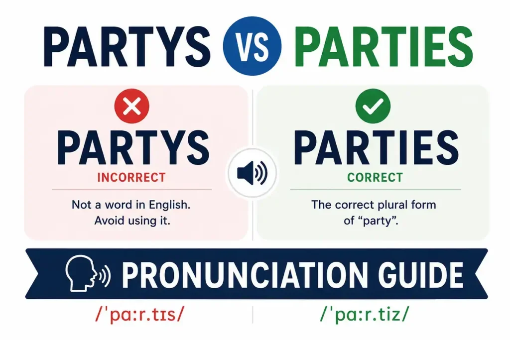 Pronunciation Guide partys vs parties