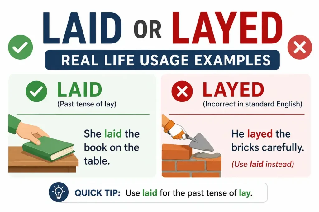 Real Life Usage Examples Laid or Layed?