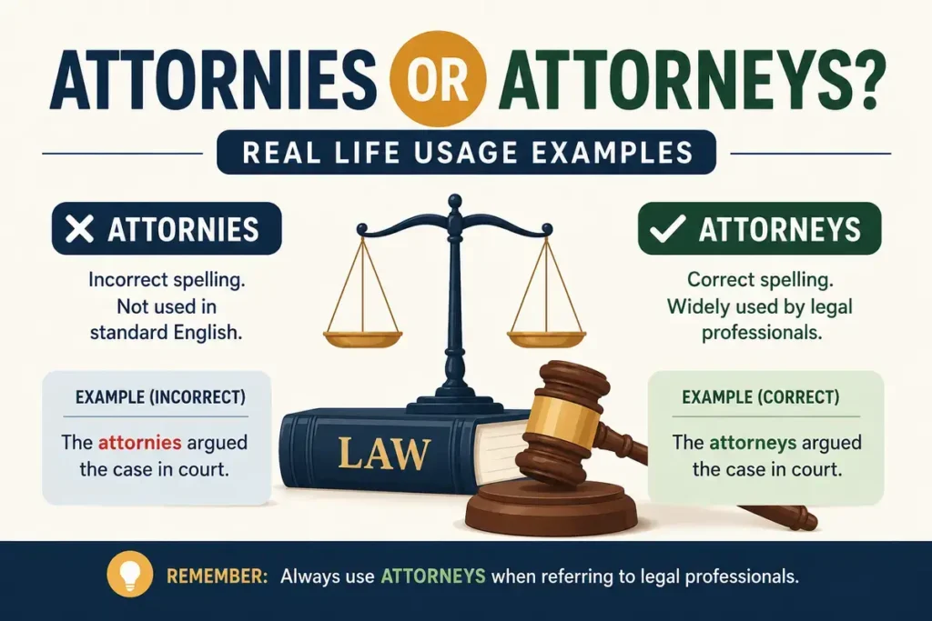 Attornies or Attorneys Real Life Usage Examples