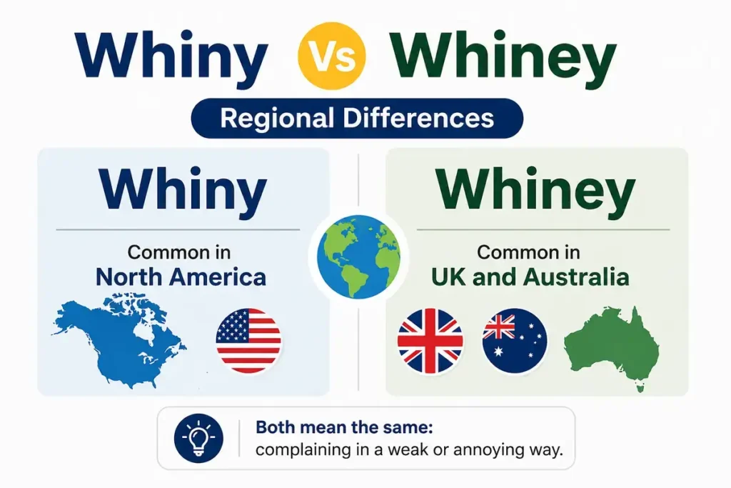 Whiny vs Whiney Regional Differences