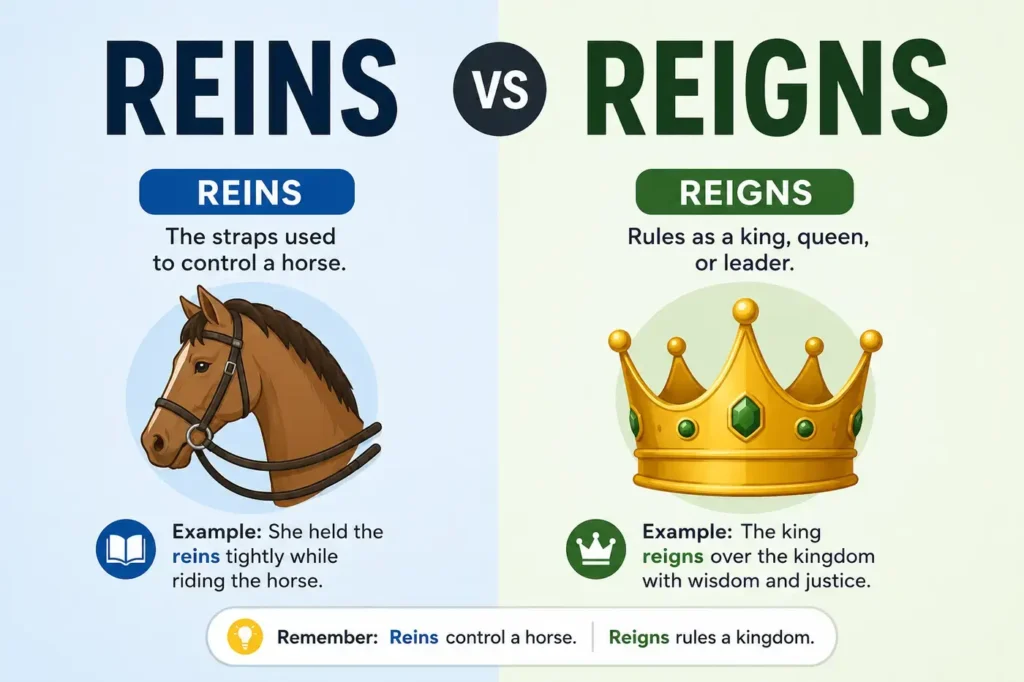 Reins vs Reigns: Which Word Is Correct? (2026 Guide)