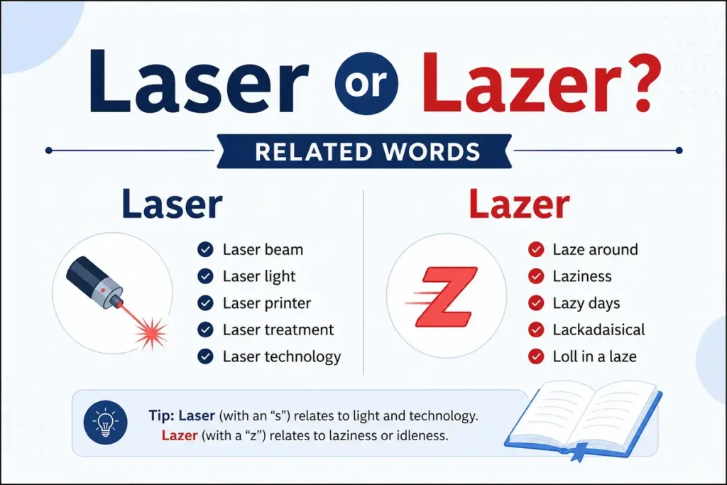 Laser or Lazer Which Related Words