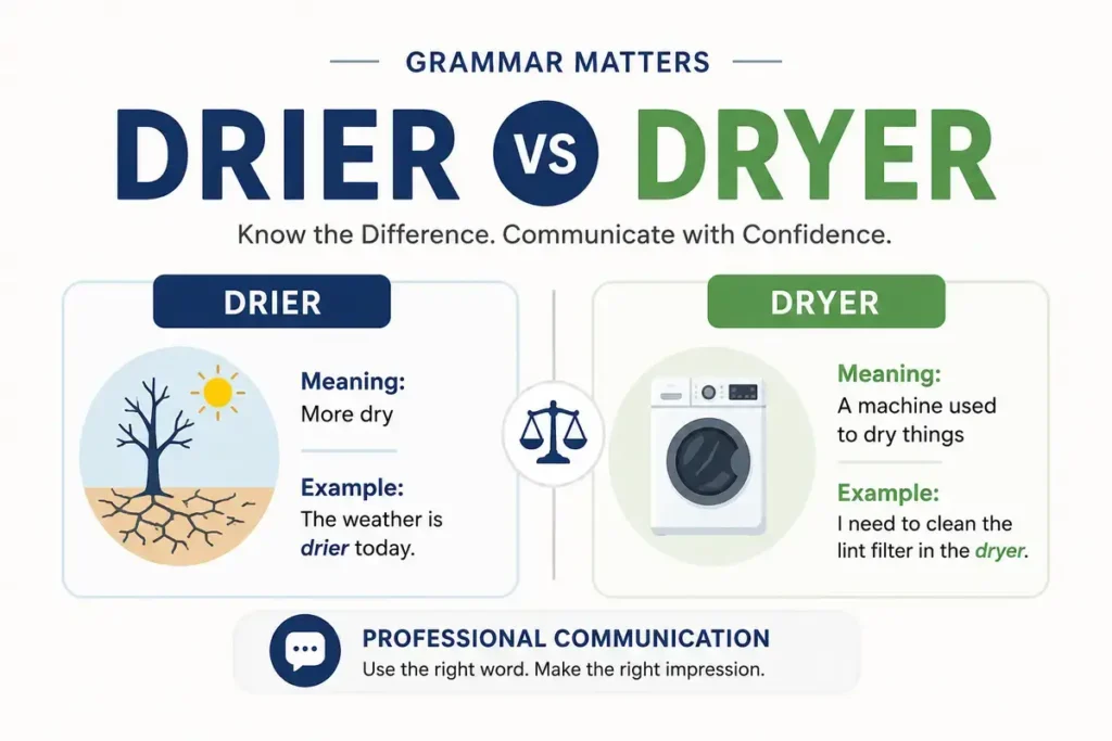 Related Words And Commonly Confused Terms Drier vs Dryer