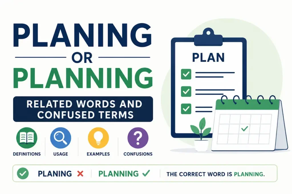 Related Words And Confused Terms Planing or Planning