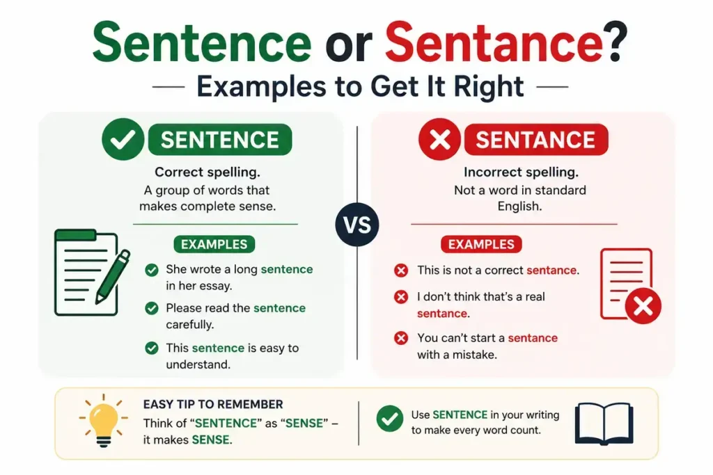 Sentence Vs Sentance Examples