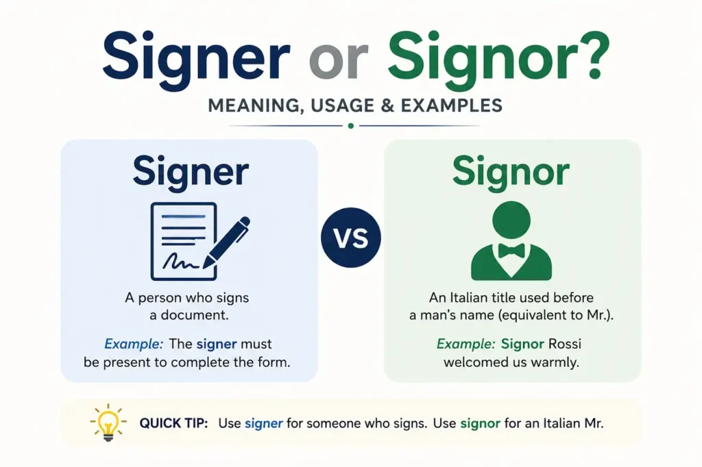 Signer or Signor: What's the Difference? (2026 Guide)