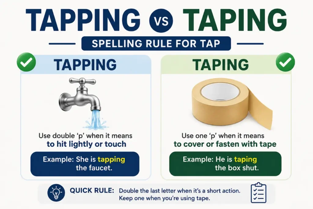Tapping vs Taping Spelling Rule For Tap