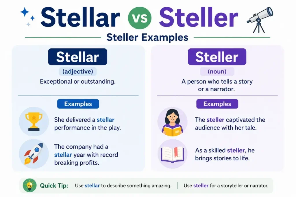 Stellar vs Steller Steller Examples