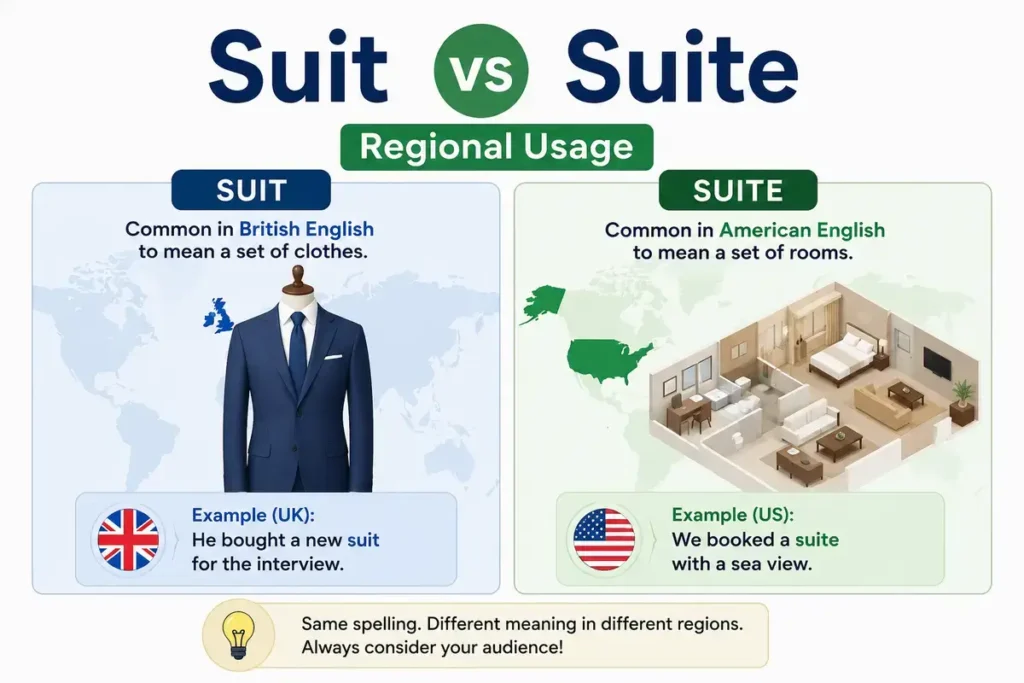 Suit vs Suite Regional Usage