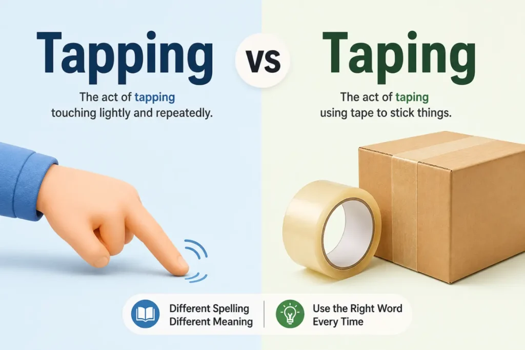 Tapping vs Taping: Meaning, Usage & Examples (2026)
