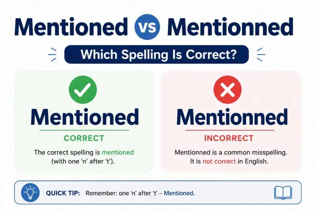 Mentioned vs Mentionned Which Spelling Is Correct