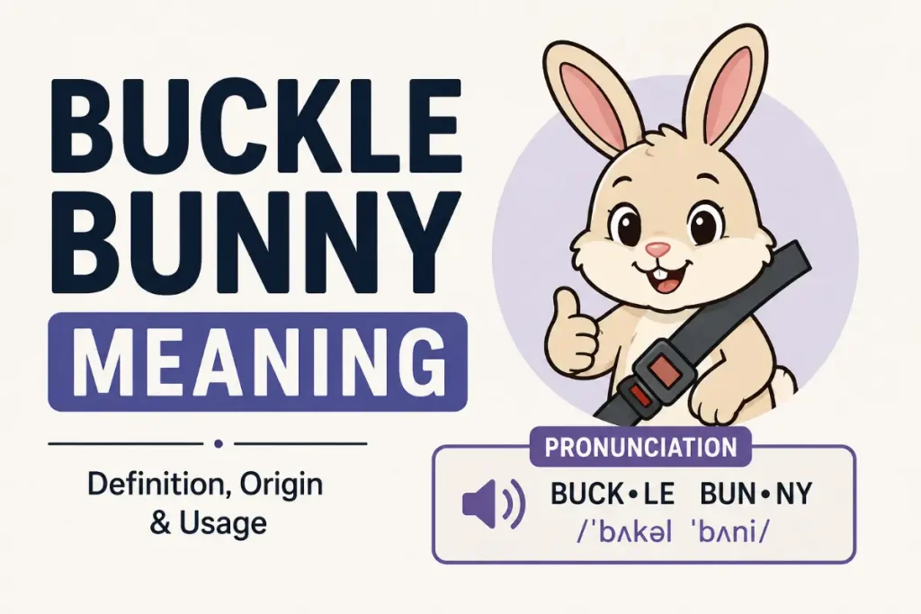 Buckle Bunny Meaning explained with a clear definition, pronunciation, origin, and usage.