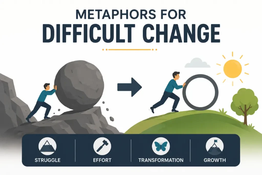 Metaphor for Change: Metaphors For Difficult Change explained through struggle, effort, and growth.