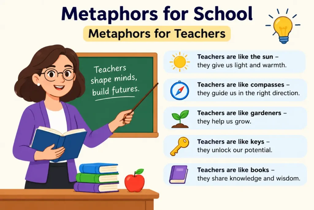 Metaphors for School: Metaphors for Teachers that explain how educators guide and inspire students.