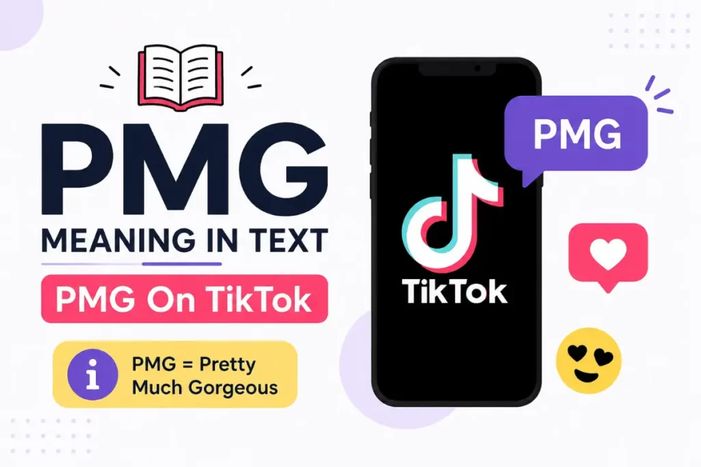 PMG Meaning In Text: PMG On TikTok explained in a simple, clear graphic.
