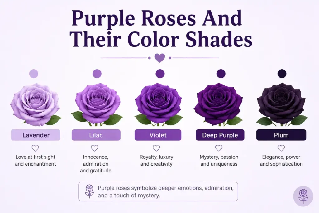 Purple Roses Meaning: A guide to purple rose shades and their symbolism.