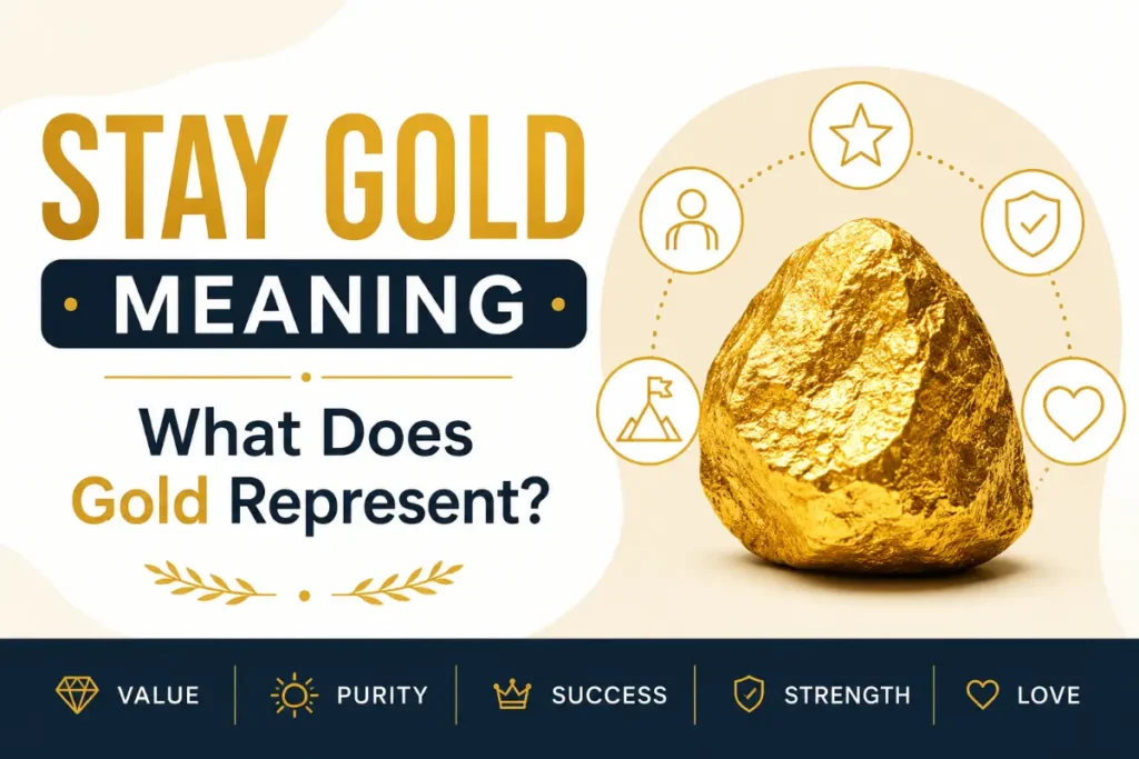 Stay Gold Meaning: what gold represents, including value, purity, success, strength, and love.