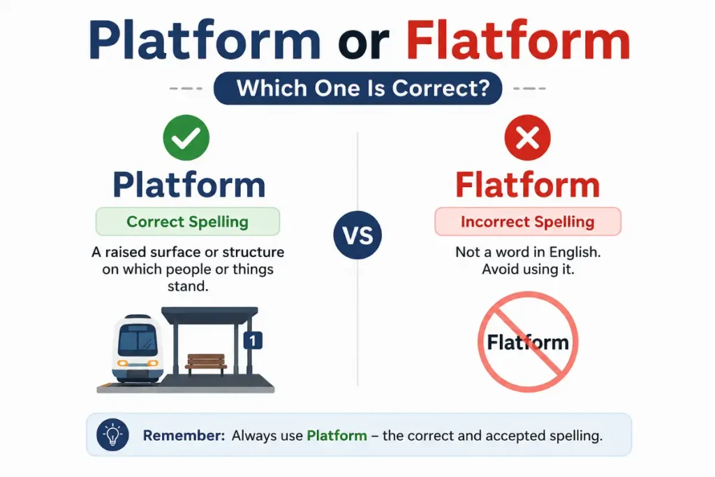 Platform or Flatform: Which One Is Correct? A simple guide to the correct spelling.