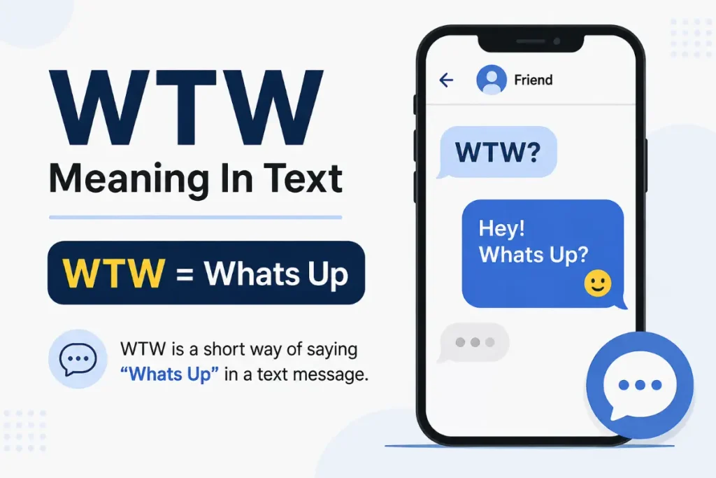 WTW Meaning In Text explained as “Whats Up” in casual messaging.