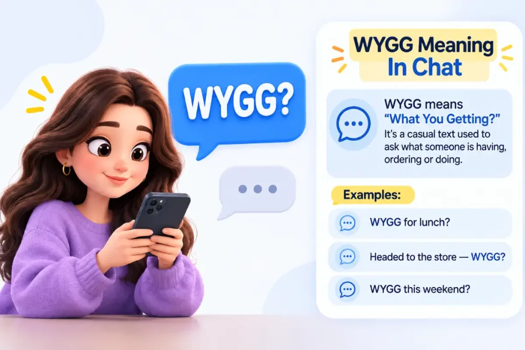 WYGG Meaning in Text explained with examples of its casual use in chat.